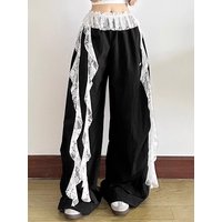 Street Jazz Dance Lace Belt Versatile High Waist Asymmetrical Skirt for Teens And Young Women Casual Breathable Skirt