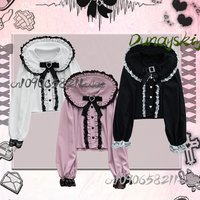 Jirai Kei girl cos Gothic dark subculture Y2K lace collar love Lolita shirt Halloween summer festival daily cosplay