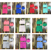 Children Sports Sets Girls Activewear Clothes Cross Shoulder Straps Tank Tops + Shorts Kids Two Piece Yoga Set