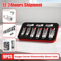 9Pcs Automotive Oxygen Sensor Oil Pipe Remover Sleeve Wrench Tools 10-22mm Thread Chasers Tool Car Repair Set