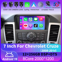 7-calowy samochodowy odtwarzacz multimedialny z Androidem 16 do Chevrolet Cruze 2008-2014, radio samochodowe, odtwarzacz wideo, GPS, Carplay, Auto, BT, RDS, nawigacja, wbudowany