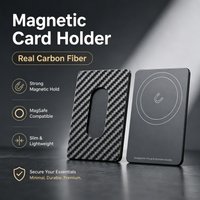 Real Carbon fiber Magnetic Card Holder For iPhone 18 17 16 15 Pro Max With Magsafe phone Wallet Case Bag for all iPhone model