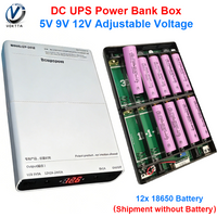 DC UPS 12x18650 Battery Power Supply Box DIY Power Bank Kit 5V 9V 12V Output Optical Modem Router Uninterruptible Power Supply