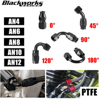 Oil Fuel Swivel Hose End Fitting Adapter AN4/6/8/10/12 Straight 0°/45°/90°/120°/180° Degree Hose End Fitting Swivel PTFE Fitting