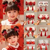 Cloth Chinese Tassel Fan Hairpin Tassels Flower Japanese Kimono Headwear Bow Girl Hair Accessories New Year Bow Hairpin