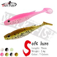 WALK FISH 10Pcs/lot 2.6g 3D Eyes Soft Lures Supercontinent leanness ShadTeez Perch Bass Artificia Pike Zander Predator Fishing