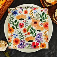 20/50pcs 33*33cm 2ply Colorful flowers paper Napkins Suitable for themed parties,Party napkins designed for lively gatherings