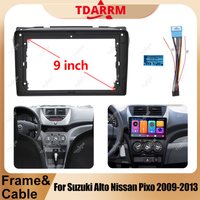 Car Multimedia Radio Frame Fascia For Suzuki Alto Nissan Pixo 2009 - 2013 2 Din Dashboard Panel Frame Navigation Panel Kit Parts