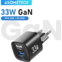 Przenośna ładowarka USB typu C 33W GaN z dwoma portami PD PPS do szybkiego ładowania iPhone 17 16 15 14 Pro Max, iPada, Samsunga S23 Ultra, Xiaomi