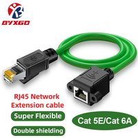 Cat6a Industrial Ethernet Cable 8Pin Shielded Flexible RJ45 Network Extension Cable RJ45 Male to Female Network Patch Cable