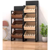 Solid wood kitchen vegetable rack fruit and vegetable snack storage rack vegetable basket rack floor multi-layer storage frame