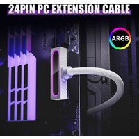 AIJS ATX 24PIN Motherboard Power Extension Cable With ARGB SYNC One-Line Connection PC Power Cord 90° Design