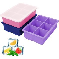 Ice Cube Tray with Lid Silicone Molds Square Large Ice Cube Mold for Whiskey Freezer Containers Cocktails Easy Release BPA Free