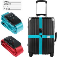 Cross Luggage Strap TSA Customs Lock Luggage Strap Adjustable Travel Suitcase Belt with ID Tag Anti-lost Baggage Packing Belt