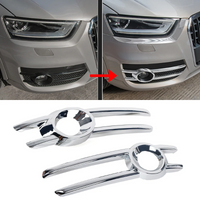 Car Chrome Front Fog Light Frame Cover Trim Tail Lamp Decoration Grille Strips For Audi Q3 2013 2014 2015