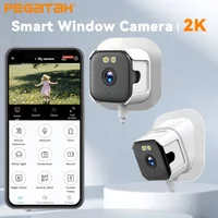 2K QHD Smart Window Camera, 2.4G/5G WiFi Indoor Cameras For Home Security Color Night Vision Motion Detection 24/7 Recording