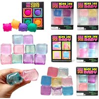 Schylling Needoh Nice Ice Baby 4 PCS Shiny Glitter Maltose TPR Non-toxic Squish Stress Relief Calming Sensory Fidget Squeeze Toy