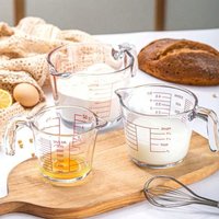 Large-Capacity Glass Measuring Cup with Handle & Scale: Heat-Resistant Kitchen Tool Safe for Home Daily Cooking Preparation