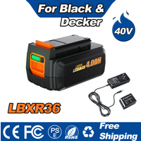 Powtree 4.0Ah Battery For Black & Decker LBXR36 40V Rechargeable With Charger LBX2040 BL2036 LST136 LST420 LST220 L50 Power Tool