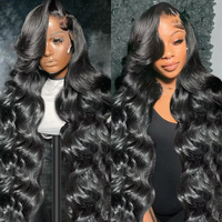 Body Wave 13x6 HD Transparent Lace Front Human Hair Wig 200 Density 13x4 Lace Frontal Wigs 36 42 Inch PrePlucked Lace