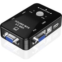 Boîte de commutation vidéo professionnelle, commutateur KVM USB, 2 ports, VGA, SVGA, USB 2.0, souris, clavier, 1920x1440, le plus récent, offre spéciale