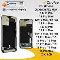 GX OLED For iPhone X XS LCD XR XS Max Display 11 12 Mini 13 Pro 14 Plus Touch Screen Digitizer 15 Pro 16 Pro Max Screen Replace