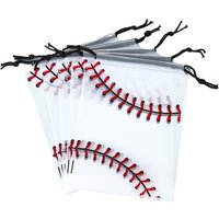 50pcs 15*20cm Plastic Drawstring Backpack Baseball Drawstring Bag Baseball Drawstring Kids Favor Bags for Sports Portable Wear
