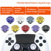 Metal Joystick Cap 2167FC for PS5 Edge Elite Controller, Anti-slip Patterned with Multiple Patterned Key Caps