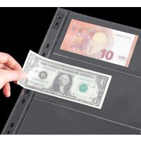 20pcs Money Banknote Paper Money Album Page Collecting 3-slot Loose Leaf Sheet Album Protection for Stamps Currency