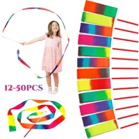 12-48PCS Ribbon Wands for Kids Party Favors Girl Birthday Dance Ribbons Rhythmic Gymnastics Ribbon Dance Streamers Game Supplies