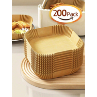 10-200pcs Disposable Air Fryer Paper Non-Stick Kitchen Baking Airfryer Mat Oilproof Micro-wave Barbecue Pad Baking Paper Liner