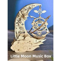 3D Moon Music Box Assembly Model Couple DIY Handmade Birthday Gift Educational Building Blocks Wooden Puzzle Game