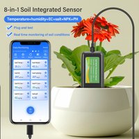 Yieryi 8-in-1 Smart Soil NPK Sensor Salinity EC Moisture Temp pH Tester with APP Data Logger for Garden Agricultural Planting