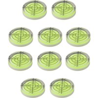 10pc Bubble Level 32x7mm For Spirit Bubble Level Vials Measuring Meter Tools Circular Acrylic Clear Black Reference Line 20°-30°
