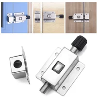 Self-elastic Latch Stainless Steel Silver Door Latch Sliding Lock Bolt Automatic Spring Latch With Screws