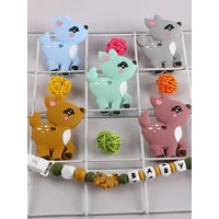 1/5pcs Deer Silicone Animal Beads/Pendant For Jewelry Making Necklace Bracelet Earrings Keychain DIY Personalize Accessories
