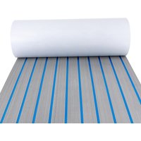 Hot Sales Grey W/ Blue Stripes 240*60cm EVA Foam Teak Sheet Marine Flooring Yacht Synthetic Boat Decking Self-Adhesive Pad