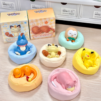In Stock PokéMon Casual Time Pikachu Slowpoke Rowlet Meowth Charmander Sleeping Anime Figures Pvc Toy Desktop Decoration