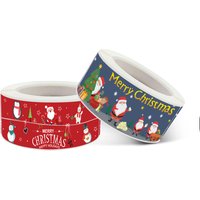 120Pcs/roll 1*3inch Santa Claus Snowman Merry Christmas Stickers Happy New Year Gift Sealing Sticker for Small Business Decor