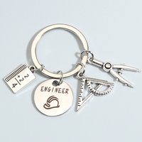 Engineer Keychain Book Ruler Compasses Key Ring Architect Key Chains Student Gifts For Women Men DIY Handmade Jewelry Gifts