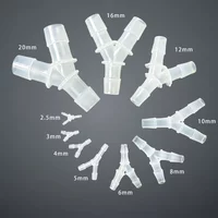 5Pcs Tee Connector Hose Barb Fitting Y Shaped Air Water Flow Splitter Plastic Tubing Joint for Drip Irrigation Aquariums Garden