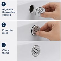 1-20Pcs Bathroom Sink Overflow Cover Round Like Insert Perforated Drain Trim ABS Body Snap in Clip Basin Hole Decoration Cap