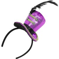 Girls Circus Ringmaster Hair Hoop Mini Top Hat Steampunk Feather Fascinators Headband Tea Parties Halloween Lion Tamer Headpiece