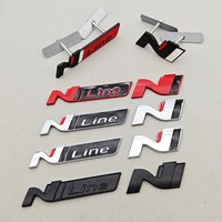 3D Metal NLine N Logo Rear Boot Trunk Emblem Front Grille Badge Decal For Hyundai i20 i30 Sonata Kona Elantra Tuson Car Stickers