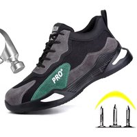 Fashion Safety Shoes Men Boots Steel Toe Shoes Men Puncture-Proof Work Sneakers Male Shoes Work Boots Indestructible Footwear