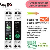GEYA GWS9 TUYA WIFI Smart Circuit Breaker With Metering Smart Home Wireless Remote Control Switch 1A~63A Adjustable 90V~240V
