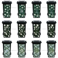 PVC Recycle Trash Bin Sticker,Elegant Patterns, wall paintings, PVC waterproof stickers, home stickers wheelie bin stickers