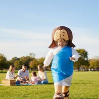 Kids Inflatable Jesus Costume Funny Blow Up Christmas Easter Party Cosplay Suit Biblical Robe for Boys Girls Sunday School Purim