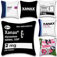 Pillow Covers Cartoon Sofa Decorative Home Double-sided Printing Short Plush Cute Cushion X-Xanax Pills Cover