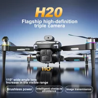 New H20 Drone Colorful Light Gradient Screen Control Aerial Photography Intelligent Obstacle Avoidance RC Quadcopter Dron Toy
